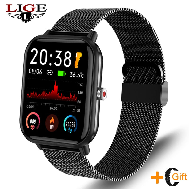 Relógio inteligente masculino esporte fitness à prova smartwatch android ios