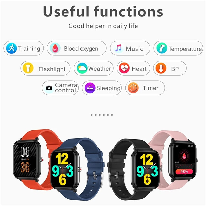 Relógio inteligente masculino esporte fitness à prova smartwatch android ios